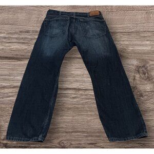 Mens Denizen 236 Regular Jeans from Levis Denim Blue 38 x 30 ~32 flat lay inseam